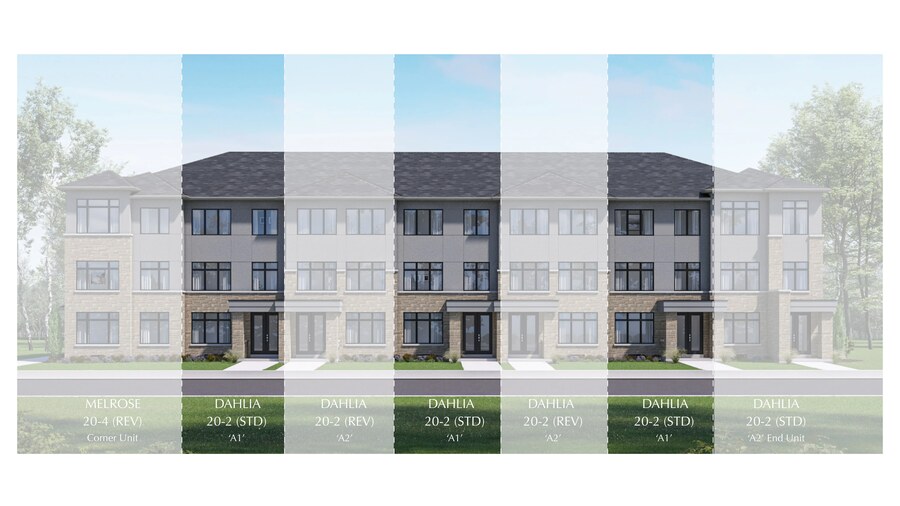 Dahlia floor plan at Victoria Grand by Regal Crest Homes in Markham, Ontario