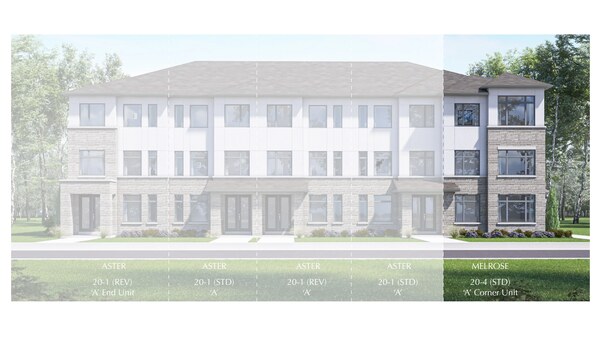The Melrose new home model plan at the Victoria Grand by Regal Crest Homes in Markham
