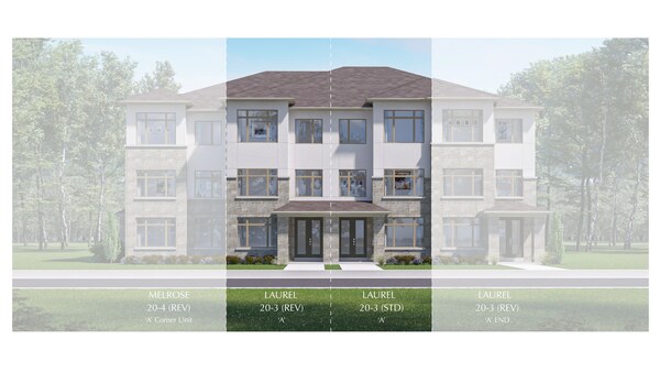 The Laurel new home model plan at the Victoria Grand by Regal Crest Homes in Markham