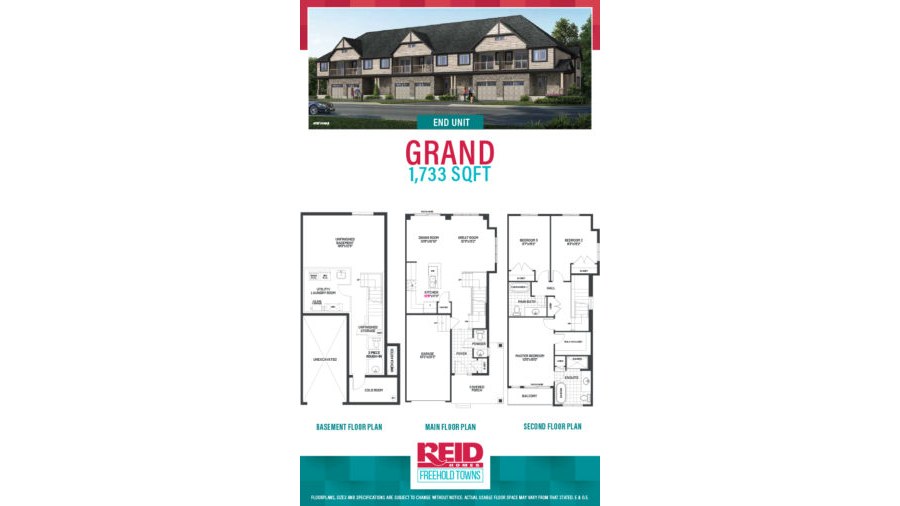 The Grand new home model plan at the Freehold Towns by Reid Homes in Cambridge