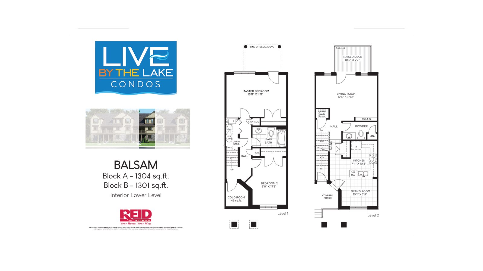 Balsam floor plan at Live By The Lake by Reid Homes in Guelph, Ontario