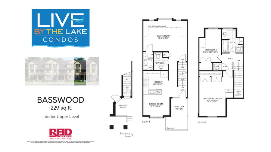 The Basswood new home model plan at the Live By The Lake by Reid Homes in Guelph