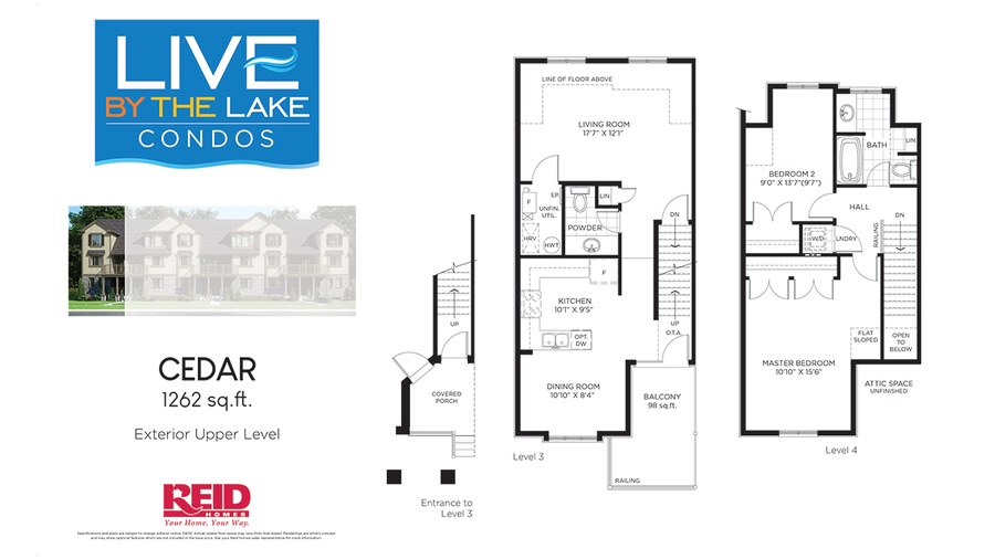 The Cedar new home model plan at the Live By The Lake by Reid Homes in Guelph