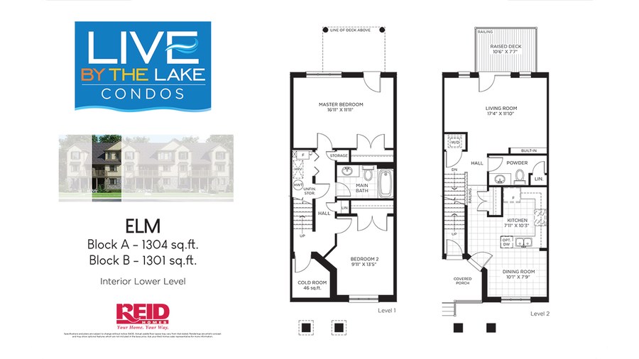 The Elm new home model plan at the Live By The Lake by Reid Homes in Guelph