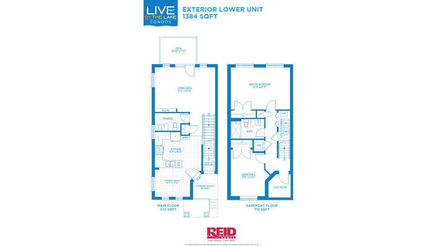 The Exterior Lower Unit new home model plan at the Live By The Lake by Reid Homes in Guelph
