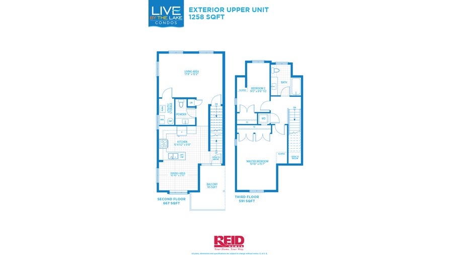 The Exterior Upper Unit new home model plan at the Live By The Lake by Reid Homes in Guelph