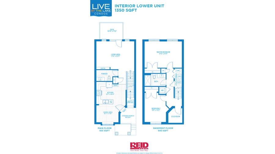 The Interior Lower Unit new home model plan at the Live By The Lake by Reid Homes in Guelph