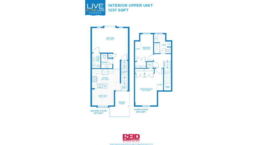The Interior Upper Unit new home model plan at the Live By The Lake by Reid Homes in Guelph
