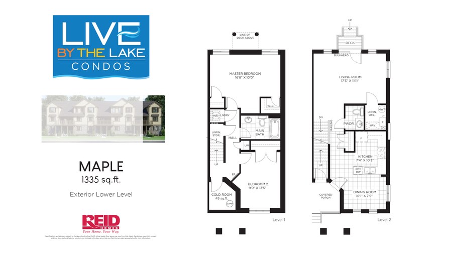 The Maple new home model plan at the Live By The Lake by Reid Homes in Guelph