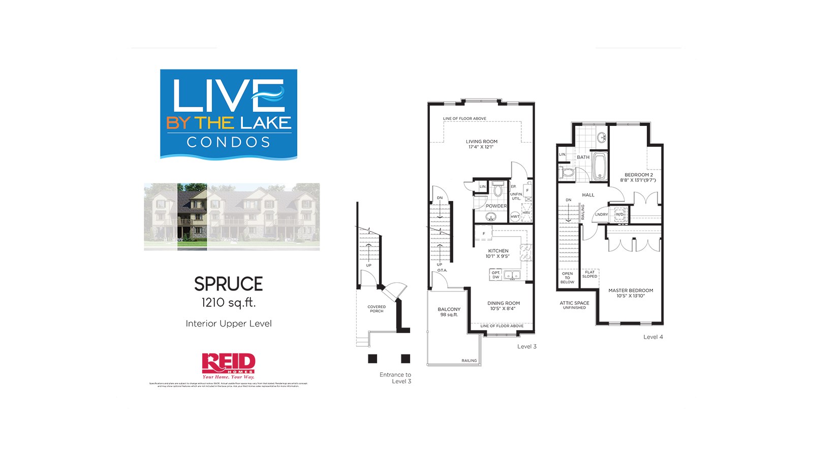 Spruce floor plan at Live By The Lake by Reid Homes in Guelph, Ontario