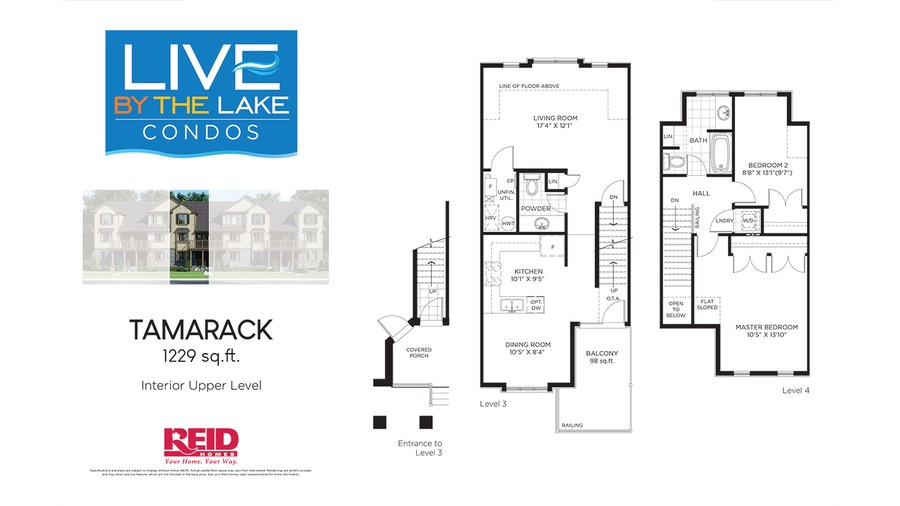 The Tamarack new home model plan at the Live By The Lake by Reid Homes in Guelph