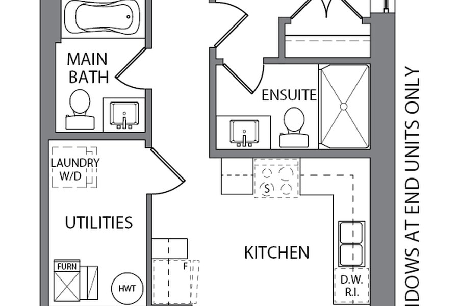 The Claire floor plan at Modal at Main by Reid's Heritage Homes in Cambridge, Ontario