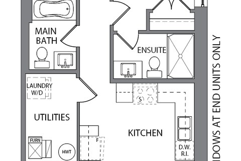 The The Claire new home model plan at the Modal at Main by Reid's Heritage Homes in Cambridge
