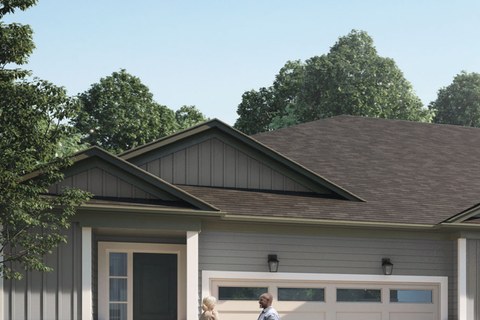 The The Retreat Exterior new home model plan at the Poet and Perth by Reid's Heritage Homes in Stratford