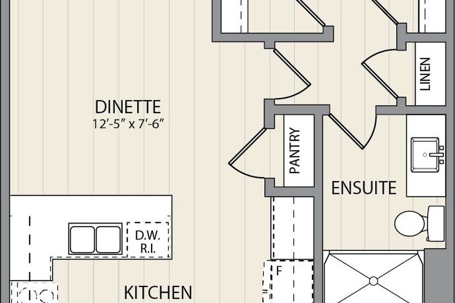The Aurora Interior floor plan at Poet and Perth by Reid's Heritage Homes in Stratford, Ontario