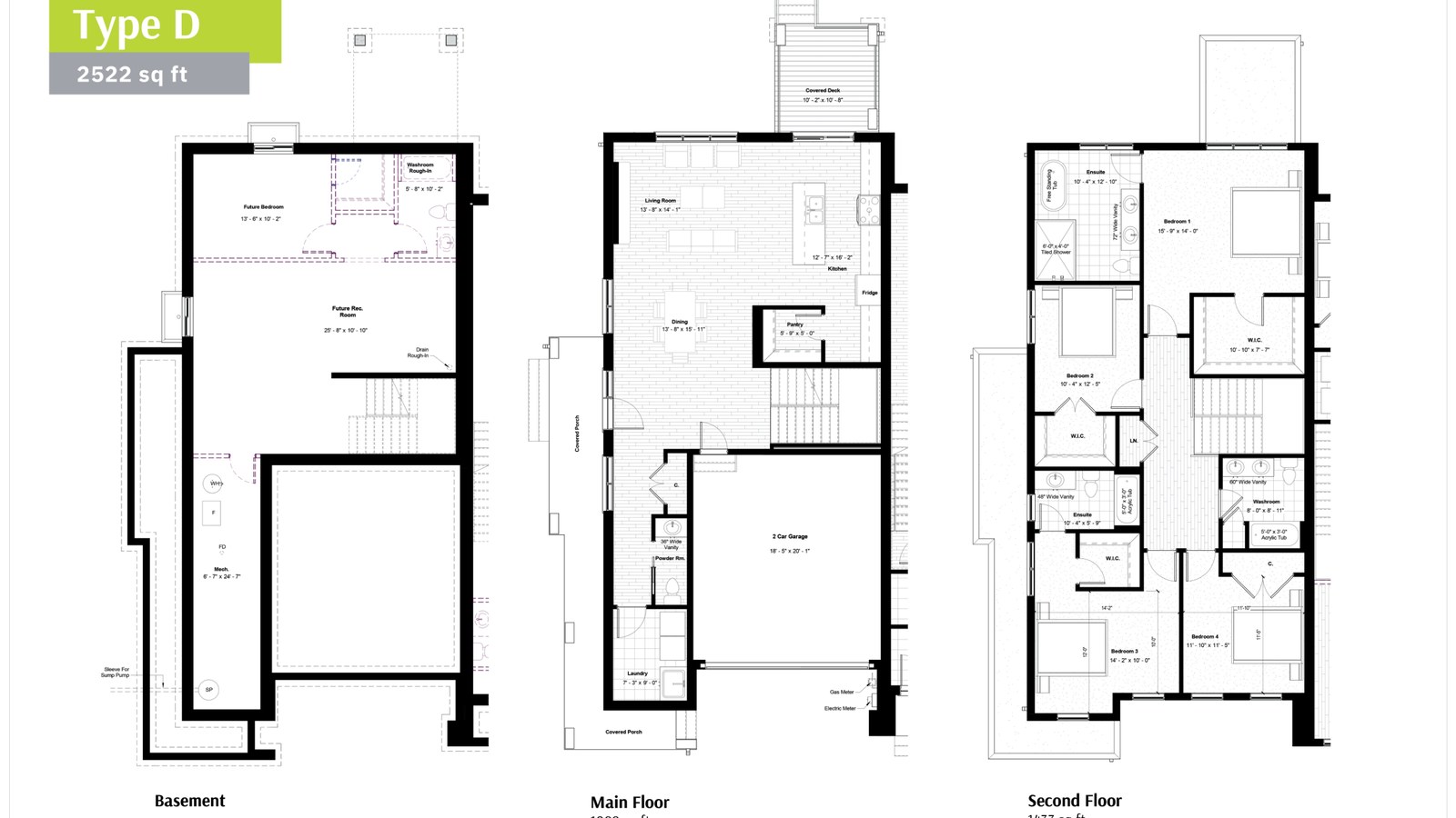 Type D floor plan at Willow Ridge by Rinaldi Homes in Fonthill, Ontario