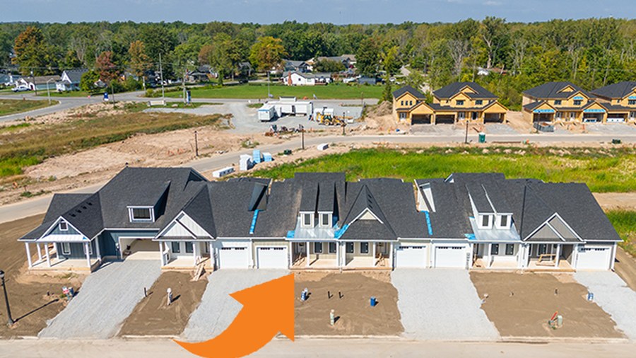 Bungalow Townhome 1233 Interior floor plan at Harbourtown Village by Silvergate Homes in Fort Erie, Ontario