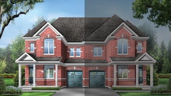 The Sutton 4 Elev. 1A new home model plan at the Saddle Ridge by Starlane Home Corporation in Milton