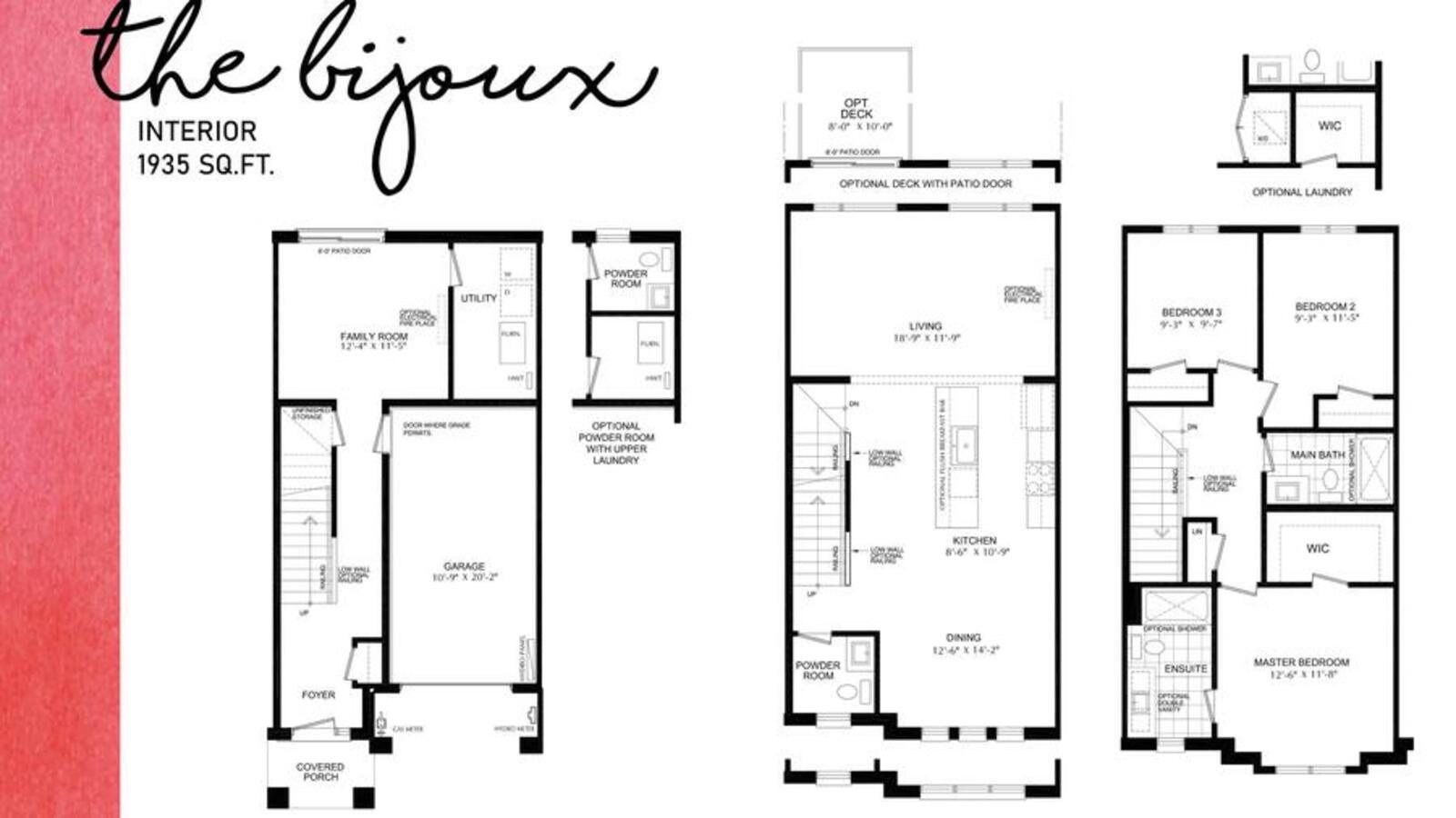 The Bijoux floor plan at Belleville Ancaster by Starward Homes in Ancaster, Ontario