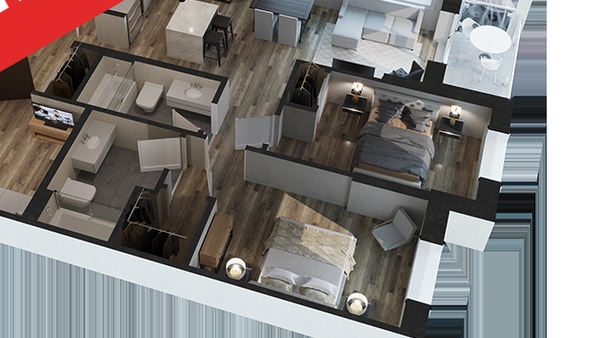 The Unit 103 - The Clearview new home model plan at the 153 Wilson West by Starward Homes in Ancaster