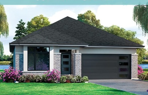 The Michigan new home model plan at the WaterCrest at Hunters Pointe by Lucchetta Homes in Welland